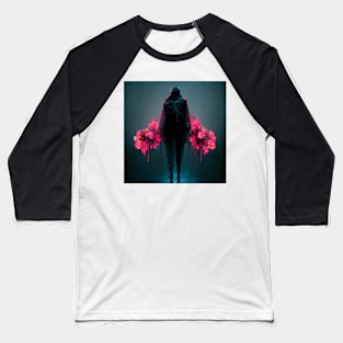 Intimidating Character with Flowers - best selling Baseball T-Shirt